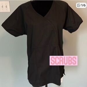 Scrub Top by Healing Hands, Black, Large